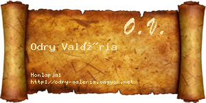 Odry Valéria névjegykártya